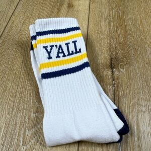 Y’ALL Brand New Blue Yellow Socks